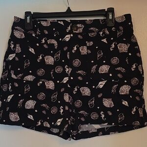 LOFT Patterned Black and White Women Shorts